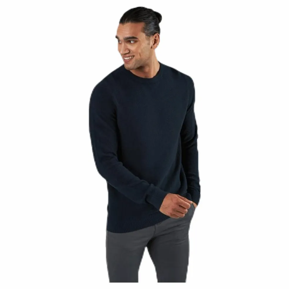 Aaron Knit Crew Neck Blue
