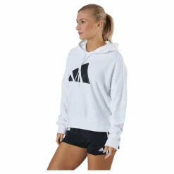Adidas Sportswear Three Bar Hoodie White