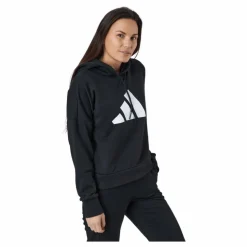 Adidas Sportswear Three Bar Hoodie Black