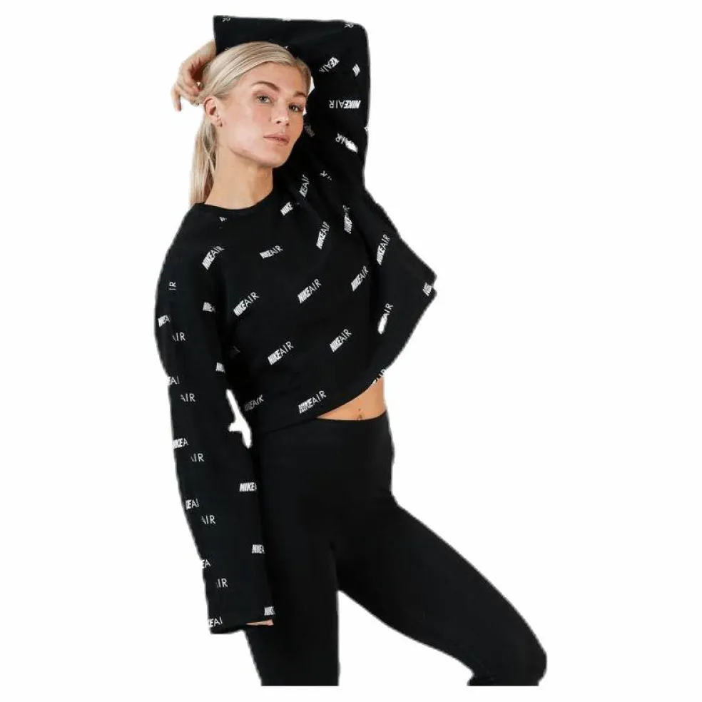 Air AOP Fleece Crew White/Black