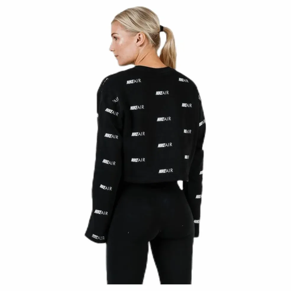 Air AOP Fleece Crew White/Black