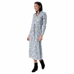 Alma Poly L/S Shirt Dress Aop Blue