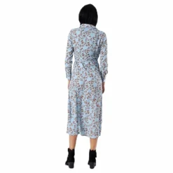 Alma Poly L/S Shirt Dress Aop Blue