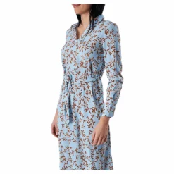 Alma Poly L/S Shirt Dress Aop Blue