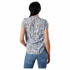 Alma Poly S/S Top Aop Blue