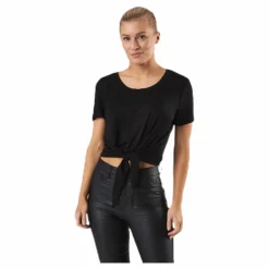 Arli S/S Knot Top Black