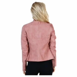 Ava Faux Leather Biker Otw Pink