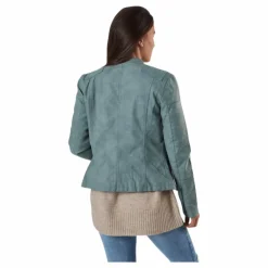 Ava Faux Leather Biker Otw Green