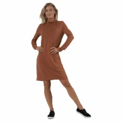 Bamala T-Neck Ls Dress Beige