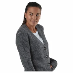 Bibi Ls  Knit Cardigan Grey