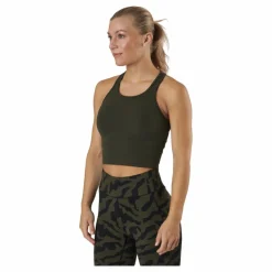 Bold Rib Crop Tank Forest Green