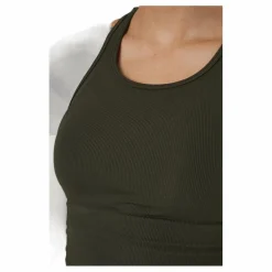 Bold Rib Crop Tank Forest Green