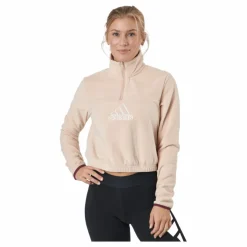 Brand Love Polarfleece Half-Zip Sweatshirt Halo Blush / White / Victory Crimson