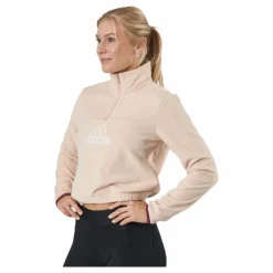 Brand Love Polarfleece Half-Zip Sweatshirt Halo Blush / White / Victory Crimson