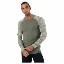 Camo Merino Wool Crew Beige