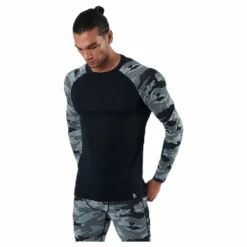 Camo Merino Wool Crew Black/Grey