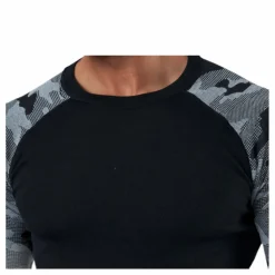 Camo Merino Wool Crew Black/Grey