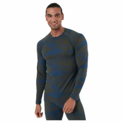 Camo Merino Wool Crew Blue/Green