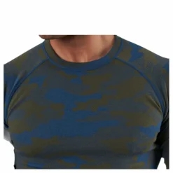 Camo Merino Wool Crew Blue/Green