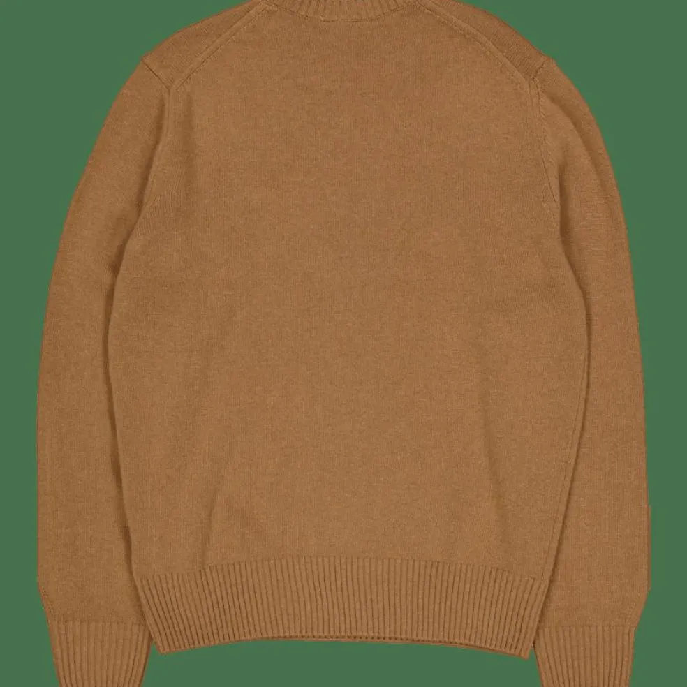 Carded Wool Crew Neck Sweater White Tuy