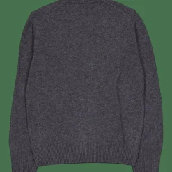 Carded Wool Crew Neck Sweater Heathered Grey