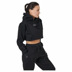 Chill Lounge Cropped Hoodie Black