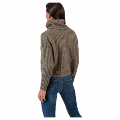 Chunky L/S Rollneck Pullover Beige