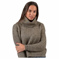 Chunky L/S Rollneck Pullover Beige