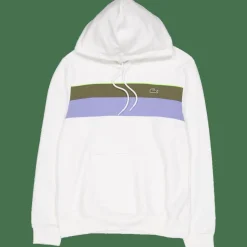 Colour-block Fleece Hoodie Flour/olive-delphinium