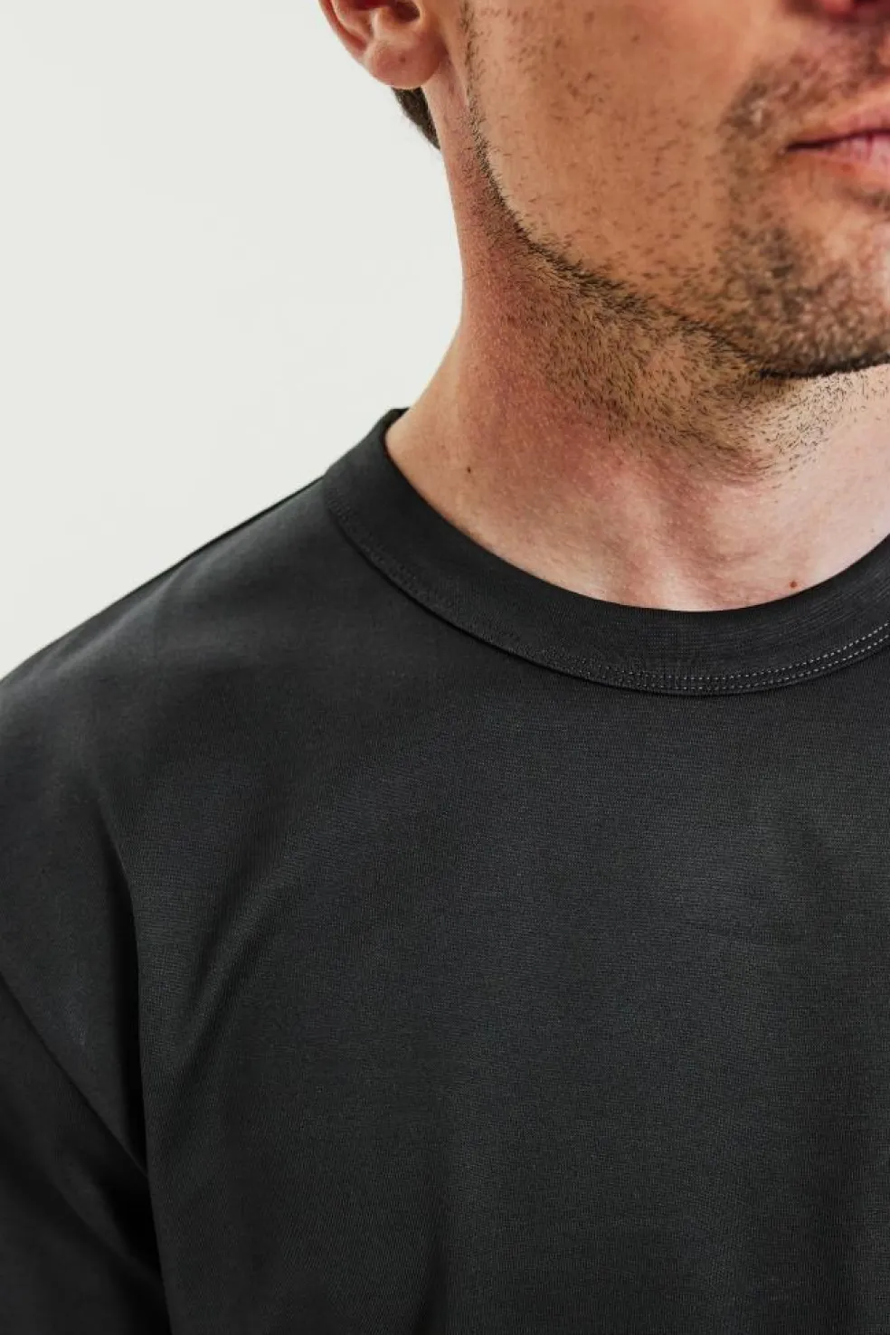 Crew-neck Pima Charcoal