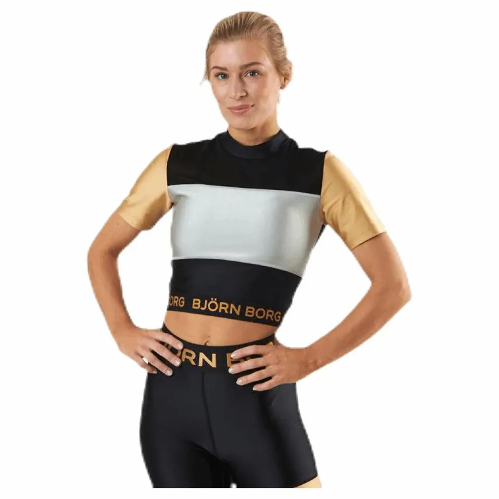Cylie Cropped Tee Black/Gold