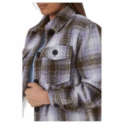 Deena-Oma L/S Check Shacket Cc Pnt White