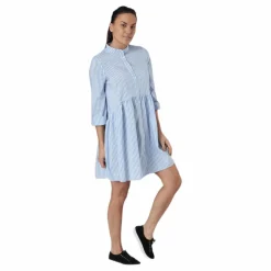 Ditte Life  Stripe 3/4 Dress W White