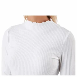 Emma L/S High Neck Top Jrs Beige