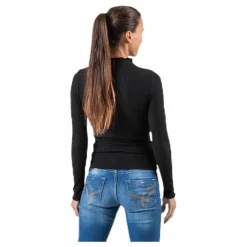 Emma L/S High Neck Top Jrs Black