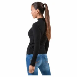 Emma L/S High Neck Top Jrs Black