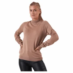 Esera Ls High Neck Knit Beige