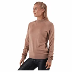 Esera Ls High Neck Knit Beige