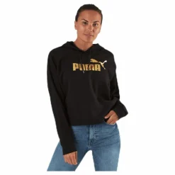ESS+ Metallic Cropped Hoody TR Black/Gold
