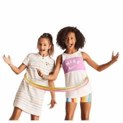 Extra Long Tank Jr Pink/White