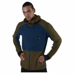 Fleece Zip Hood Blue/Green