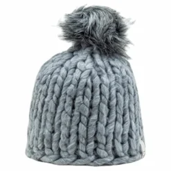 Fox Knitted Beanie Grey
