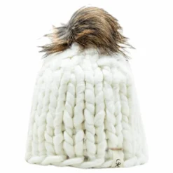Fox Knitted Beanie White