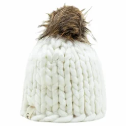 Fox Knitted Beanie White