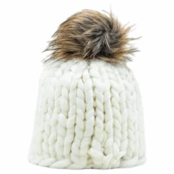 Fox Knitted Beanie White