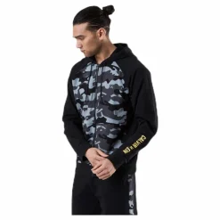 Full Zip Hooded Jacket Patterned/Black