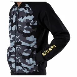 Full Zip Hooded Jacket  Patterned/Black