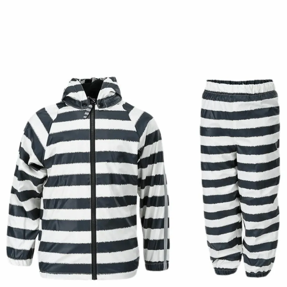 Gary Fleece Rain Set White/Black
