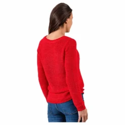 Geena Xo L/S Pullover Knt Red