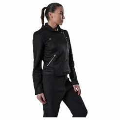 Gerry Faux Suede Biker Otw Black